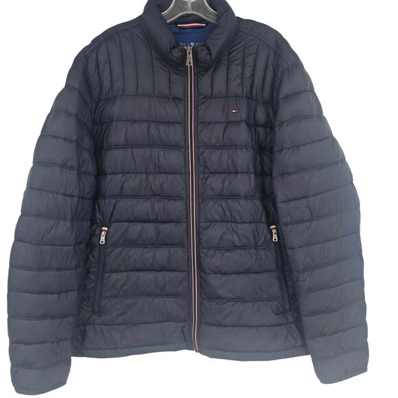 Tommy Hilfiger Navy Quilted Packable Puffer Jacket $195 Men's Size XXL 3763 - Picture 1 of 9